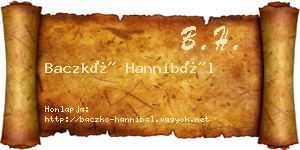 Baczkó Hannibál névjegykártya